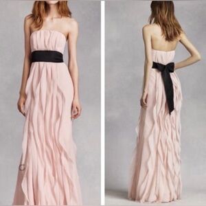 Vera Wang White David’s Bridal Convertible Strap/Strapless Blush Formal Gown NWT